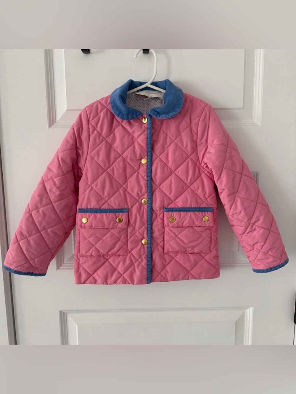 TBBC Kendall Quilted Coat Size 5 Hamptons Hot Pink & Park City Periwinkle
